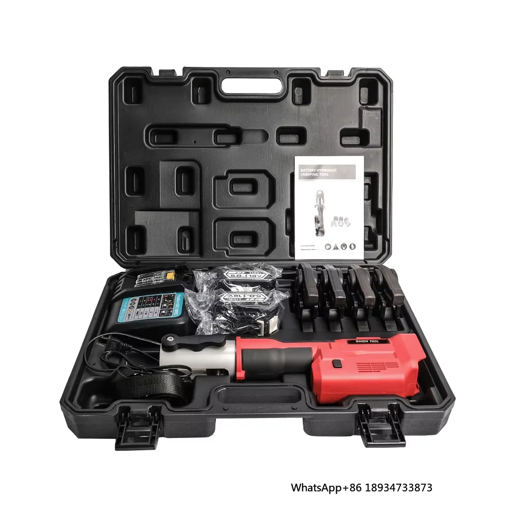 1550 Electric Cordless Hydraulic Press Pliers Battery-Powered Plumbers Tool Copper Alloy Steel PEX Pipes 40mm Stroke 1.8V/5.0Ah