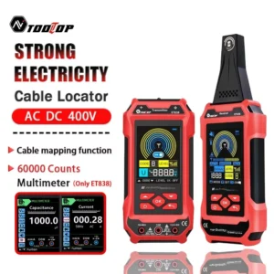 TOOLTOP Multifunctional Underground Cable Locator with 60000 Counters Digital Multimeter 3.2 Inches Electrical Cable Finder